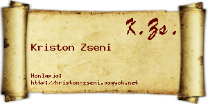 Kriston Zseni névjegykártya